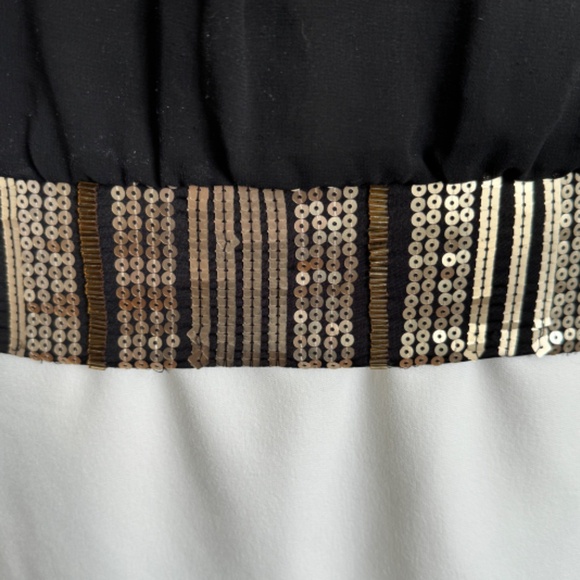 Black Sheer sleeveless top with gold beaded detailing - Picture 6 of 7